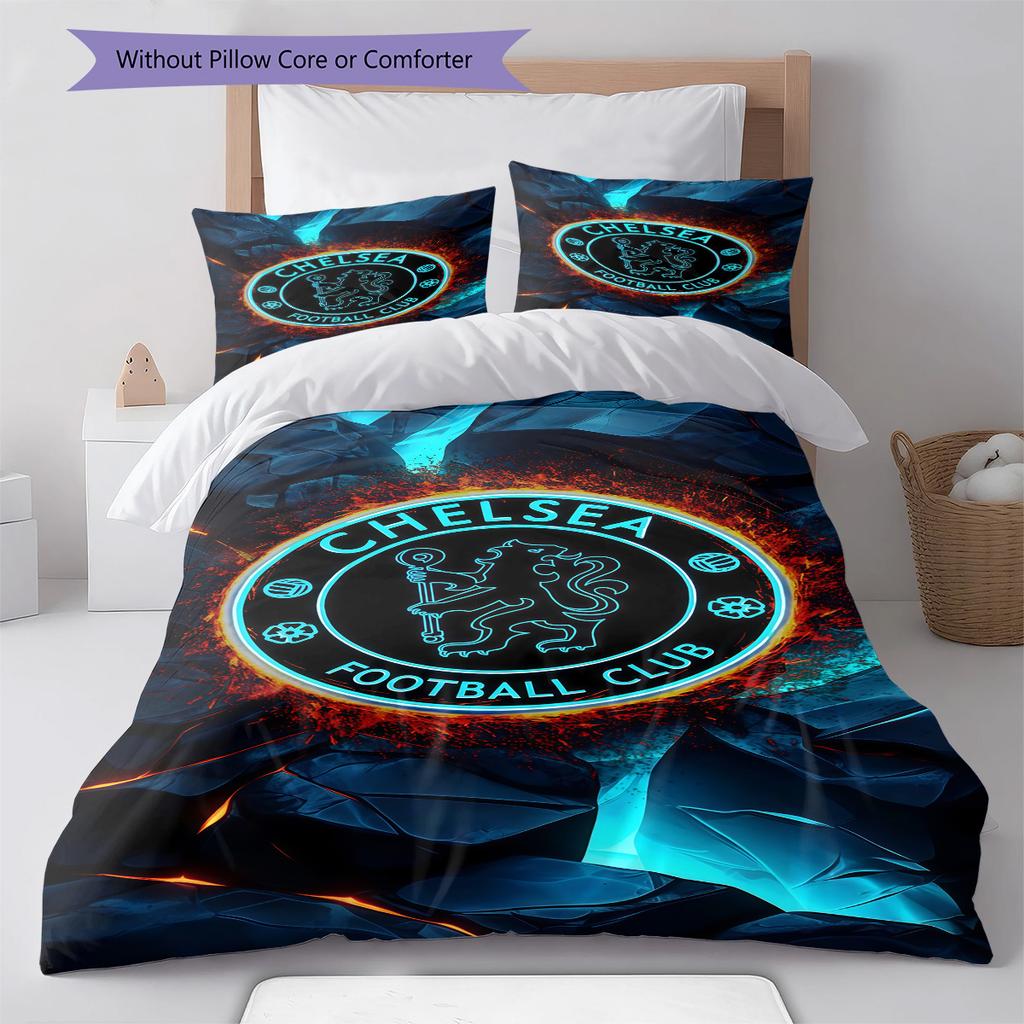 Chelsea logo Pattern Bedding Quilt Set Quilt Cover Pillowcase Home Decoration Birthday Gift (1 * duvet cover + 2 * pillowcase, without core)