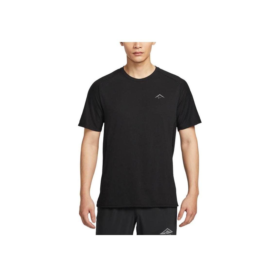 

Nike Dri-FIT Trail Solar Chase ADV Logo Running Comfortable Versatile Short Sleeve Breathable T-Shirt Men Tops Black Summit-White HJ3581-010 2XL