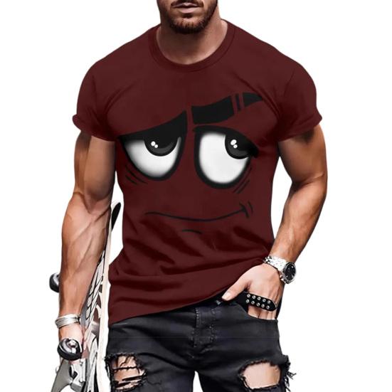 Camiseta Casual Divertida para Hombre Estampados de Animales de Dibujos Animados Camiseta Cuello Redondo Manga Corta Pullover para Uso Diario Fiesta Callejera Playa