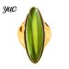 Non Tarnish Rings Statement Ring with Oval Faux Crystal, Vintage Geometric Dainty Ring, Men Women Finger Jewelry for Everyday Wear Parties Casual