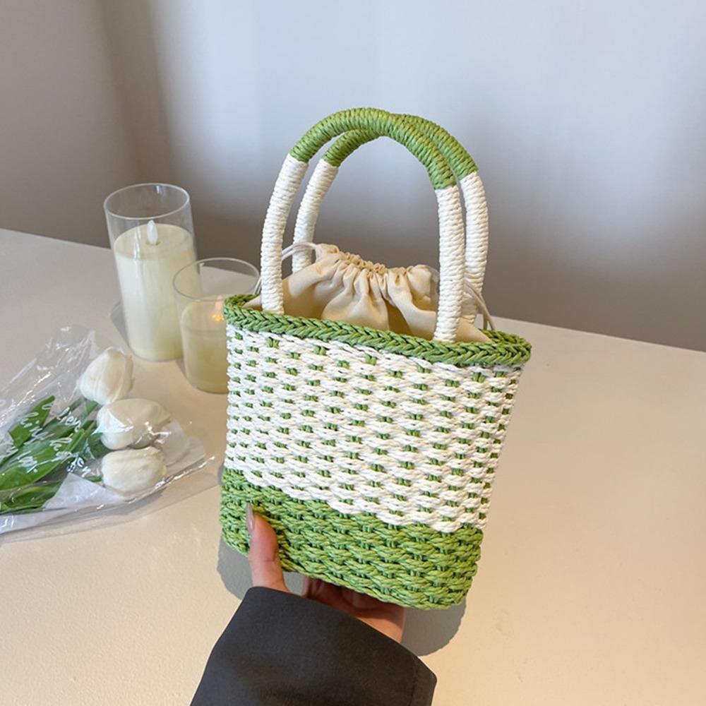 Large Capacity Weave Straw Bag Casual Tote Bag Fashion Beach Bag  Holiday