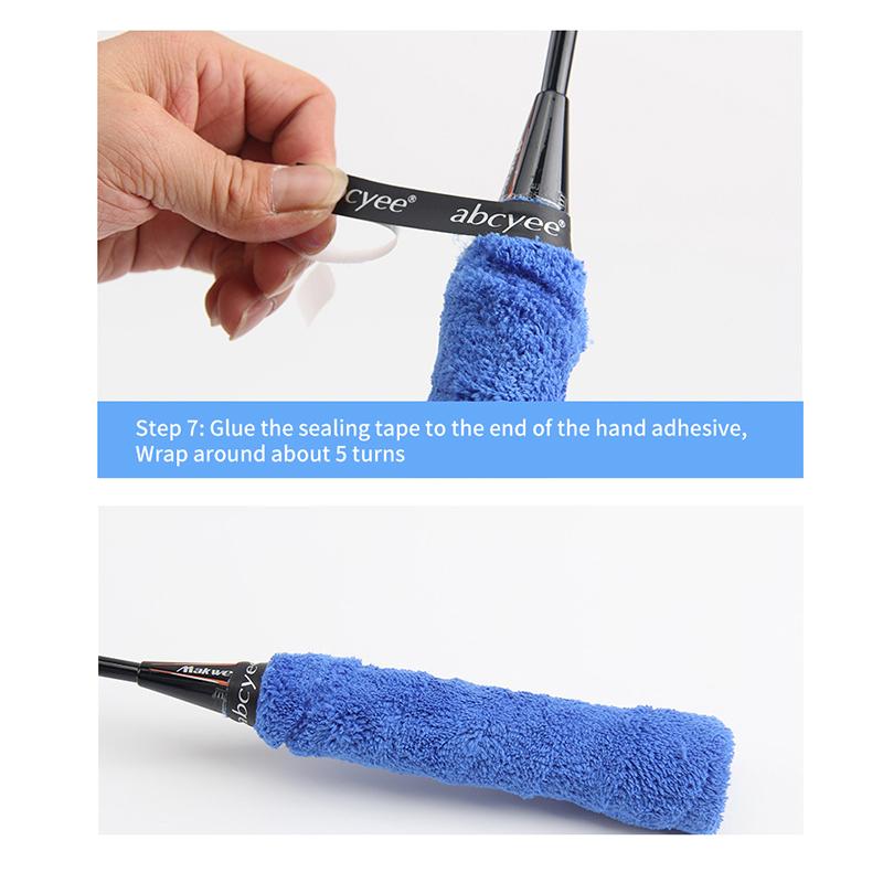 Badminton Racket Hand Gel Long Hair Microfiber Towel Hand Gel Badminton Sweatband Anti-Slip Plus Thick Towel Rubber