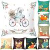 Talos Ostern Cartoon Kaninchen Bicyle Wurfkissenbezug Fall Kissen Home Sofa Auto Dekor