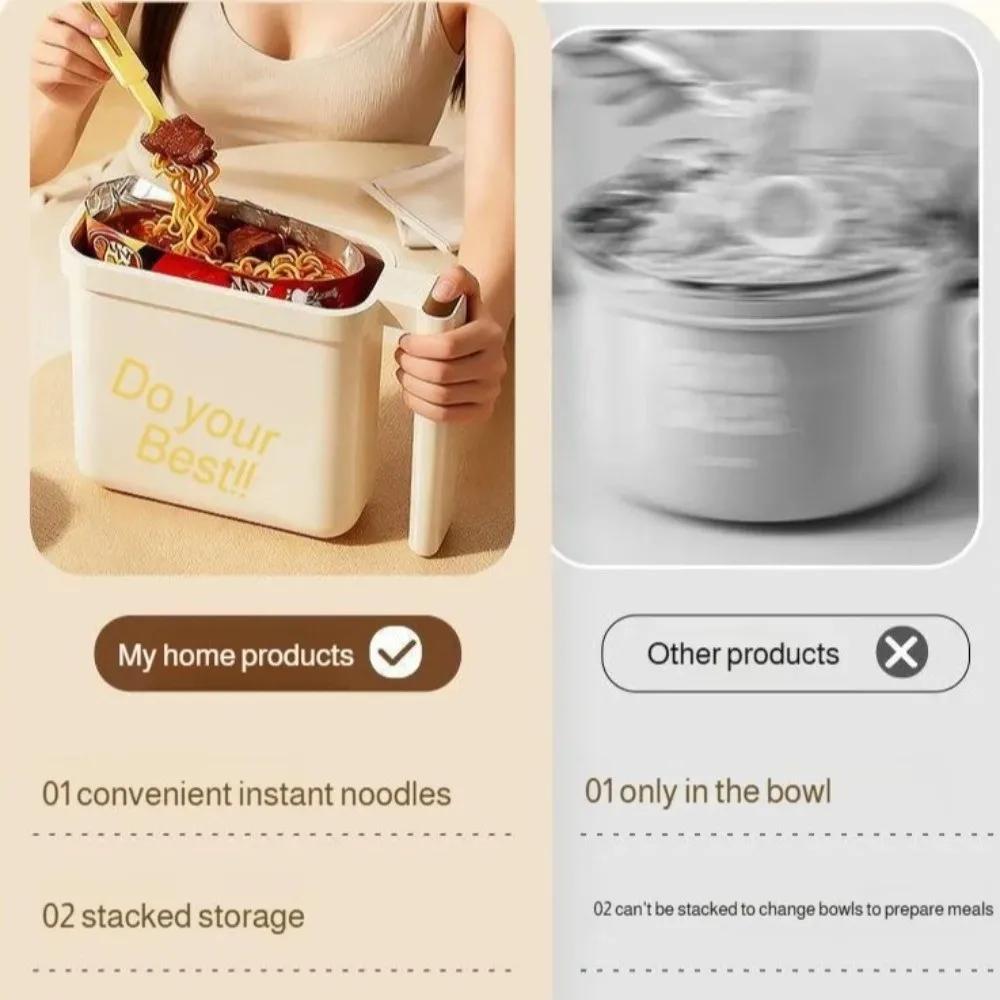 Portable Lazy No Wash Instant Noodle Bowl Multifunctional with Fork Instant Noodle Container High-temperature Resistant