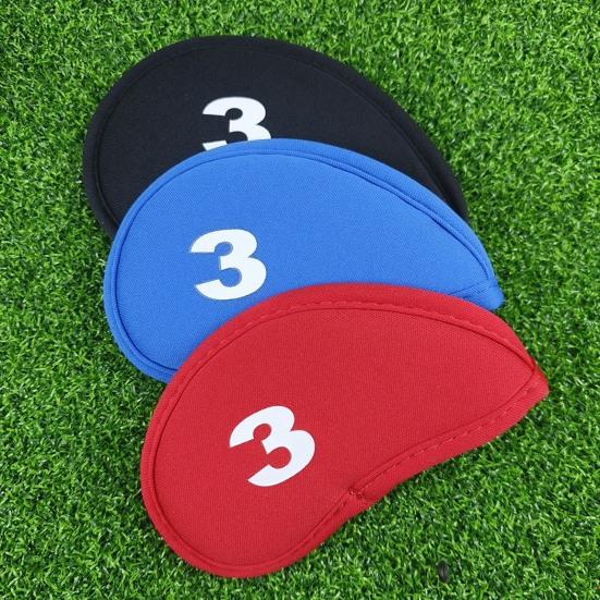 10Pcs Golf Club Headcover Sets, Golf Driver Iron Putter Cloth Cover with Number, Golf Club Protection Covers, Golf Club Accessories