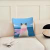 Cartoon Pink Scarf Kitten Cute cushion cover Pillow Cover Decoration Room Home Sofa living Office Car Nordic Simplicity