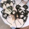 Stage Hair Accessories Large Bow Hair Hoop Lace Cute Headband Retro Cat Ear Hair Band
