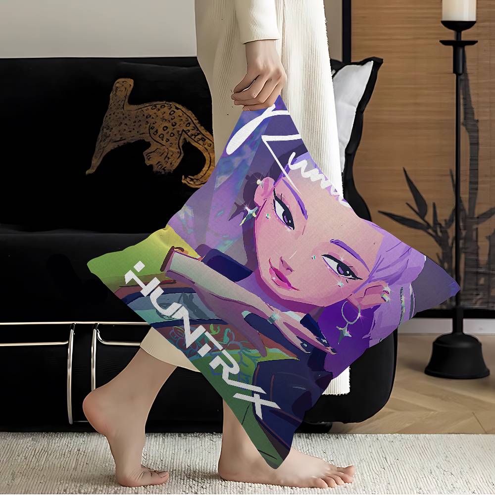 Anime K-Kpop Demon Hunters Pillow Cover Sofa Cushion Cover Home Room Decoration Children Gift