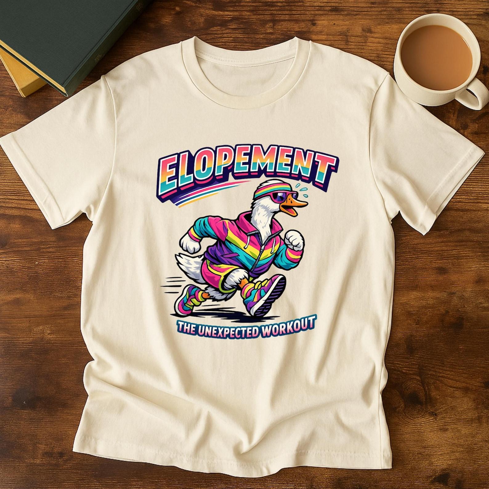 Retro Neon Running Goose Shirt – Elopement The Unexpected Workout Autism ABA BCBA L