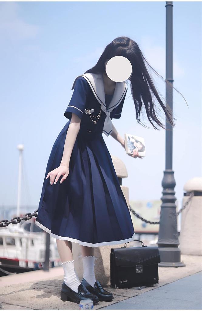 Hosaku Matrosenuniform Kurz High School Mädchen Schule Perfekt für Foto Gedenken und Festivals Co., Ltd. Kleid, Ärmel, Uniform, Stil, 4-teilig