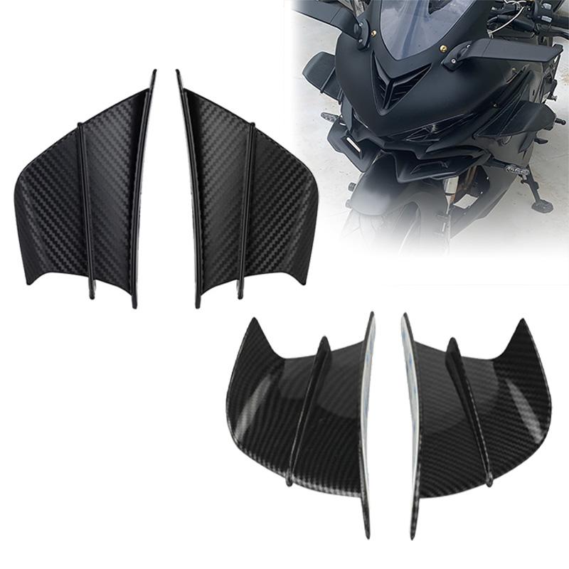 Universal Motorcycle Aerodynamic Winglet Carbon Fiber Style Side Wing Spoiler for Yamaha R15 R3 R6 BMW S1000RR Honda CBR,Easy Adhesive Install