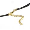 Collier en cuir noir Luxenter fini en or jaune 18K - Phiae