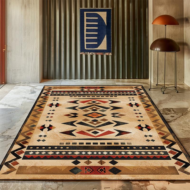 Persischer Teppich für Wohnzimmer Klassische Heimdekoration Luxusteppich Rutschfest Schlafzimmerdekoration Arbeitszimmermatte Waschbar Couchtischteppich