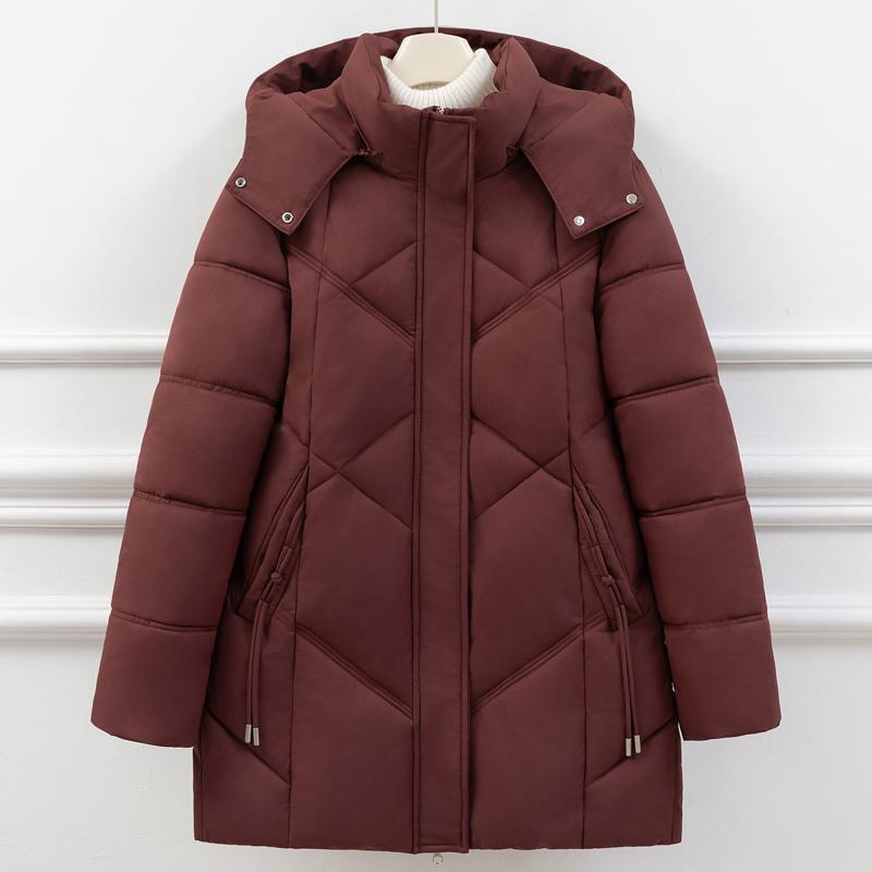 Mărimi Mari XL-5XL Femei de Vârstă Mijlocie Paltoane de Iarnă cu Glugă Casual Parka Lungă Jachete Groase și Călduroase pentru Femei