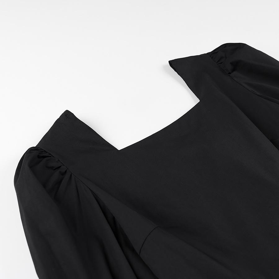 2025 Women's Fashion: European & American Style Square Neck Tie-Up Shirt with a Trendy, Niche Design