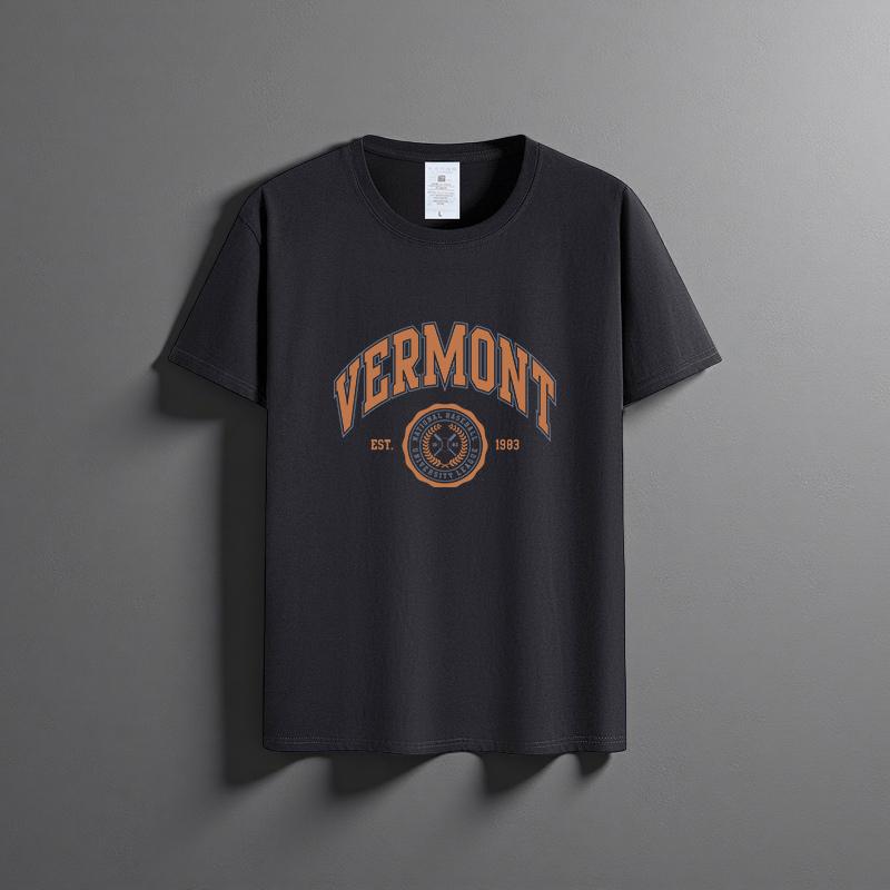 Sommer Neues Unisex Vielseitiges Reines Baumwoll-T-Shirt Modisches Lässiges Rundhals-Oberteil Atmungsaktives Locker Sitzendes Bedrucktes Kurzarmhemd