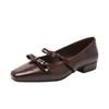 Fashion Elegant Bowknot Leather Ballet Flats Woman Premium Low Heel Mary Jane Shoes Ladies Brand Design Casual Bows Shallow Loafers