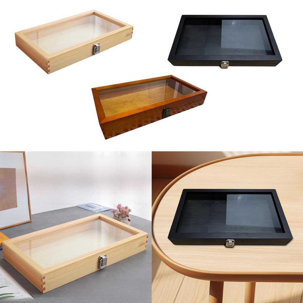Badge Storage Box Brooch Organizer Wooden Jewelry Display Case Collector for Keepsake Rings Anklets