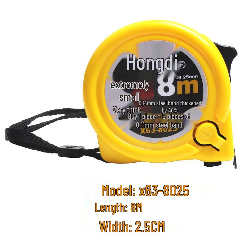 Hongdi Waterproof Nylon Tape Measure, 5m/7.5m, Precision Ruler for Home & Woodworking, Compact & Durable