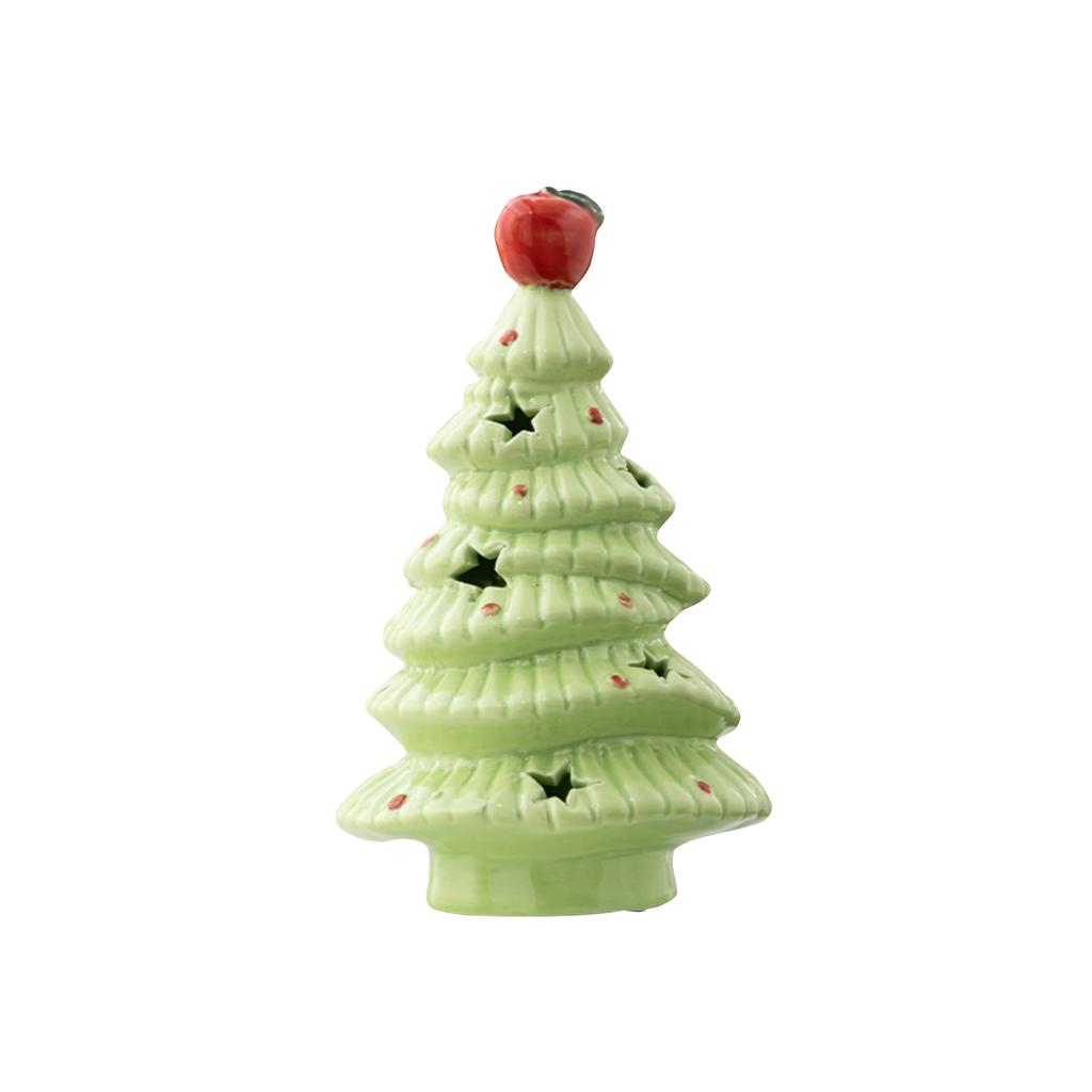 Christmas Ceramic Christmas Tree Night Light Bedroom Dormitory Bedside Ornaments Christmas Decoration Atmosphere Light Christmas Gift