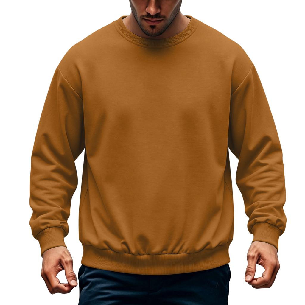 Men's Casual Loose Fit Crewneck Sweatshirt for Fall and Winter Everyday Wear