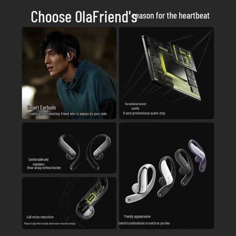 Ola Friend Smart AI Translation Open-Ear Ear-Hook Headphones