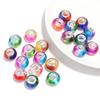 20pcs 14x9.3mm Resin Beads Gradient Color Big Hole Round Loose Spacer Beads for Jewelry Making DIY Bracelet Necklace Accessories