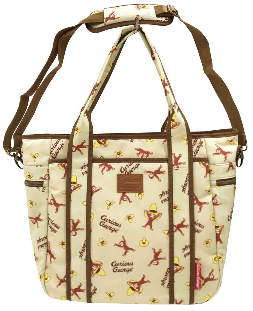 iPlanning Curious George Mother Tote, 2-Way Design, Large Capacity, Insulated, Beige, K-9867
