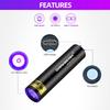 DARKBEAM Flashlight UV Black Light 395 NM, Mini but Powerful USB- C LED Rechargeable Woods Lamp, Ultraviolet Flashlights for Pet Urine, Stains