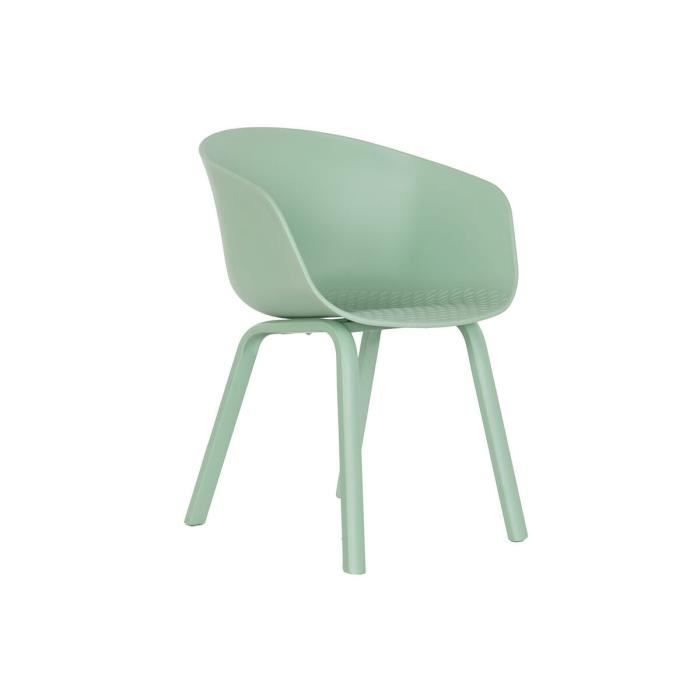 Chaise à accoudoirs - Marque - Modèle - Vert menthe - Métal - Design scandi-urban
