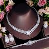 Light Luxury Zircon Full Diamond Necklace Four-Piece Banquet Wedding Bridal Accessories Set Chain Jewelry
