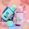 Cartoon Fawn Vacuum 316 Stainless Steel Water Cup Student Antlers with Straw Bouncing Cup Portable Children's Thermos Cup