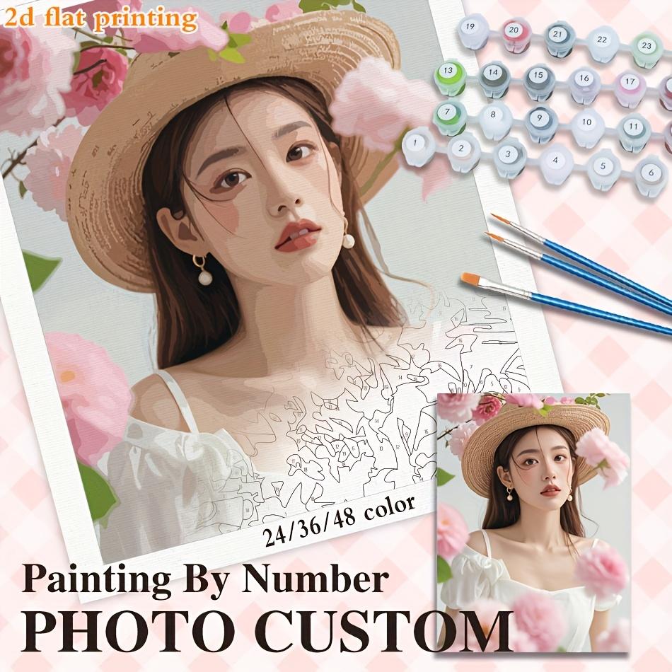 [Customized] 1pc 2D Flat Photos Of Portrait Scenery And Pet DIY Painting By Numbers Handpainted Painting Home Wall Decor Artwork Wall Arts
