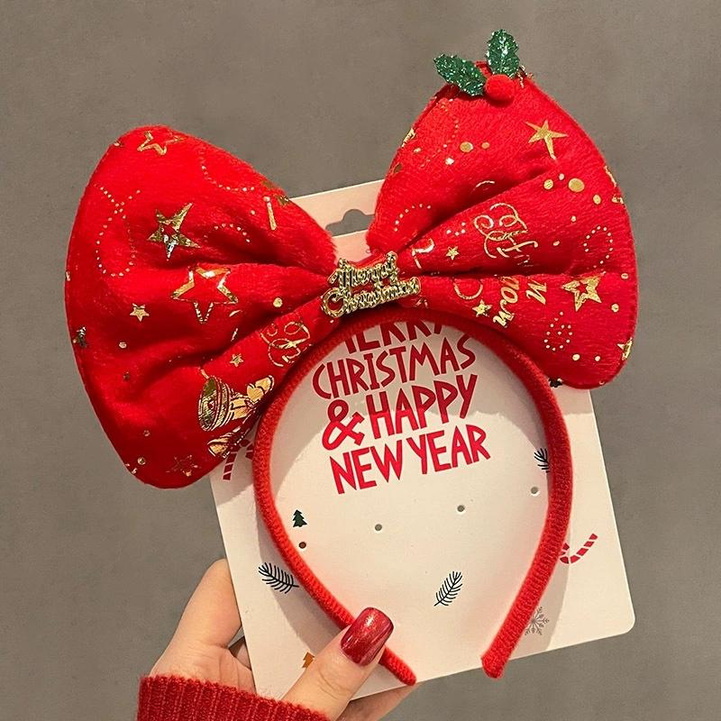 Christmas headband hair accessories holiday gift headband bow party dress up headband