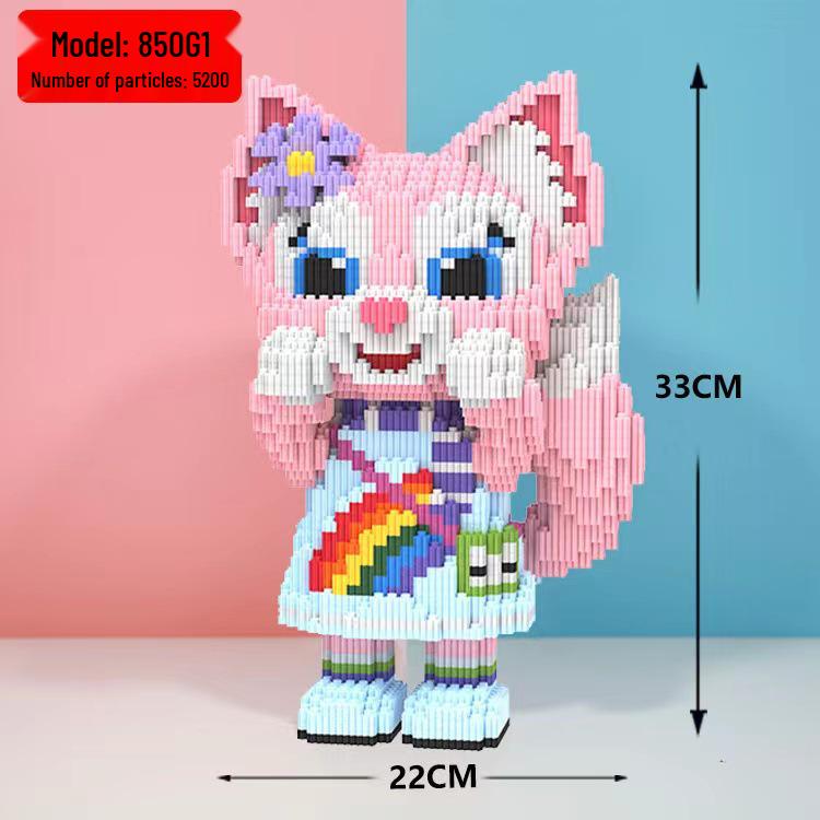 Girls' Compatible Lego: Violent Bear Building Block Series - Educational Micro-Block Interlocking Toys & Gifts