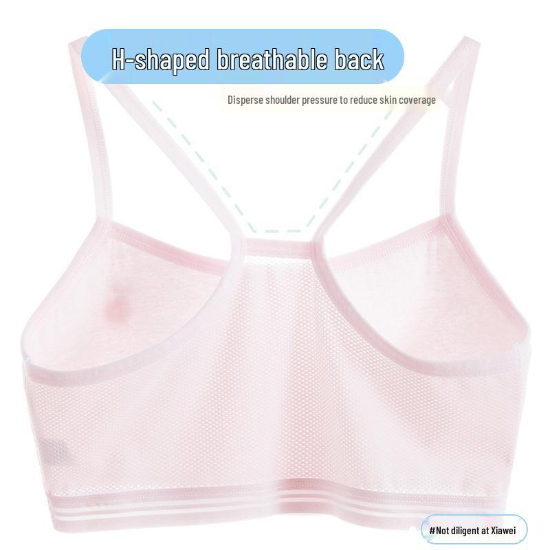 Breathable Strapless Girls' Training Bra - Summer Mesh Vest Style for Middle School Students
