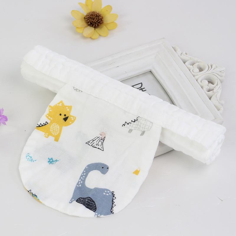 Cartoon Print Pure Cotton Baby Sweat-Absorbing Towel for Kindergarten 28x42 cm Large