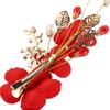 Haarschmuck Rote Blume Damen Haarspangen Festival Haarnadeln Schnabelspangen Chinesische Hanfu Haarspangen