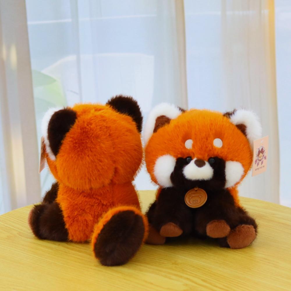 Creative Table with Sitting Raccoon Doll Plush Toy Red Panda Rag Doll Children's Accompanying Doll Birthday Gift