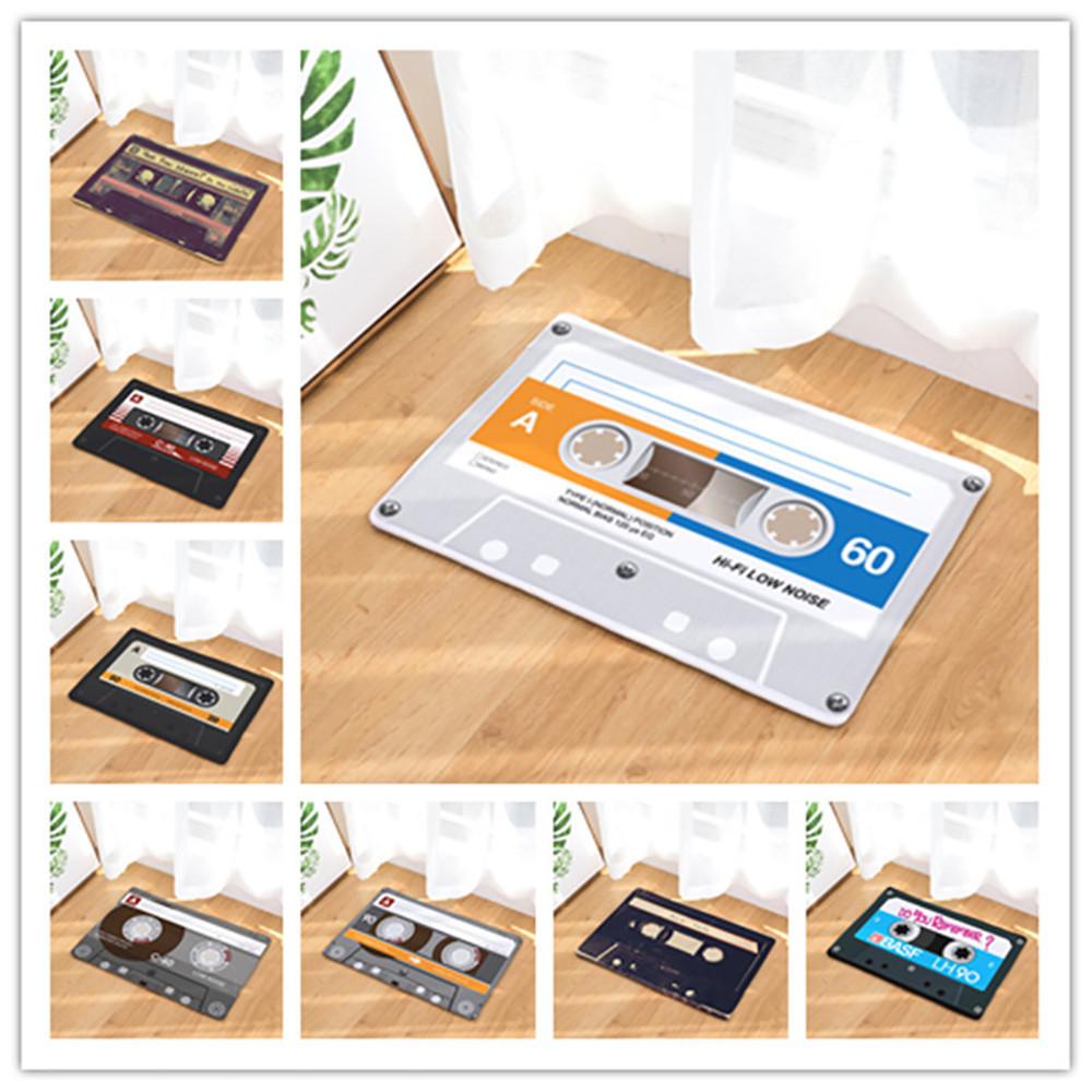 Vintage Cassette Tape Indoor Doormat Non Slip Door Floor Mats Carpet Rugs H77 Kitchen Mat Room Decoration Home Non-slip Pad Foot