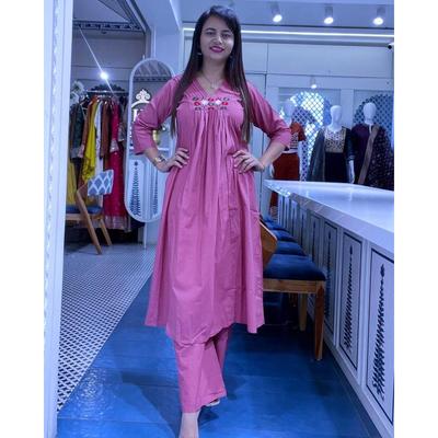 Mujer Diseñador Indio Algodón Kurti Fiesta Top Túnica Kurta Pantalón Set Vestido VSO-1759 c