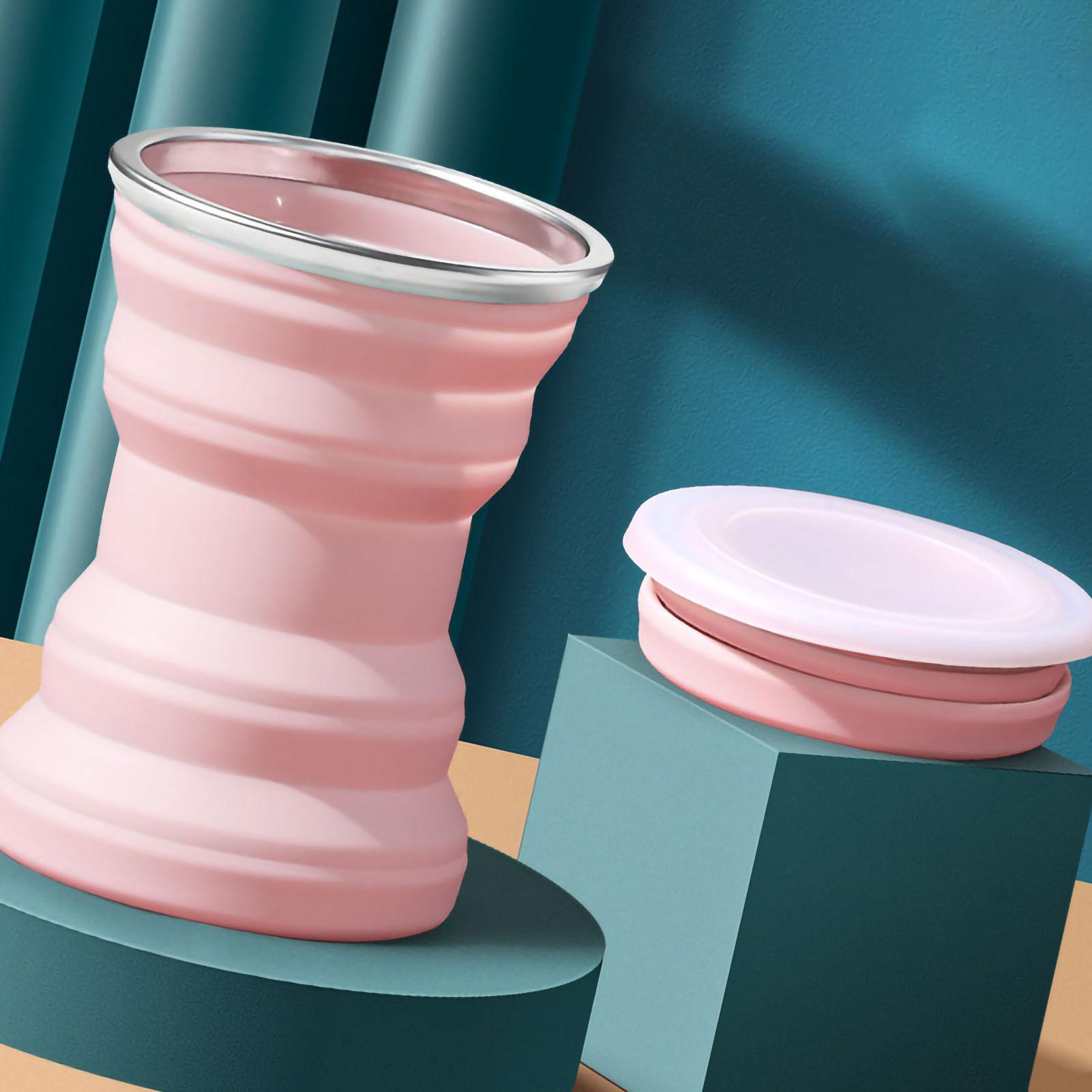 

Складная чашка силиконовая гениальная портативная экономящая место мини складная чашка с крышкой для путешествий на открытом воздухе