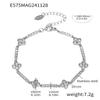 Qiong Yao Stainless Steel Four-Leaf Clover Zircon Bracelet with PVD Gold Coating