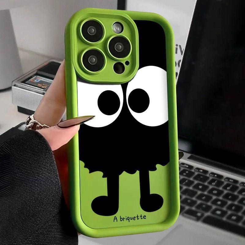 Big eye briquettes are suitable for Apple 15promax mobile phone case iPhone14/13 simple 12/11 new 17/16p