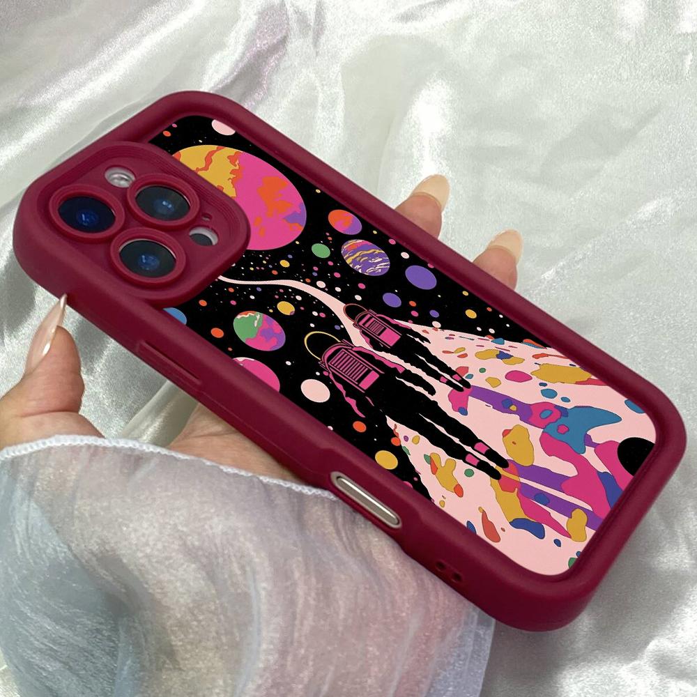 JT370 Neon Planetscape for iPhone 17 16 15 14 13 Pro Max Samsung S26 S25 Ultra A17 A07 A56 A16 Xiaomi 15T Redmi 15c Note 14 13 Soft Case