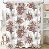 Stylish Bath Curtain With Floral Print Pink Purple Green Bloom Design Waterproof Fabric Shower Curtain For Home Decoration In Ba