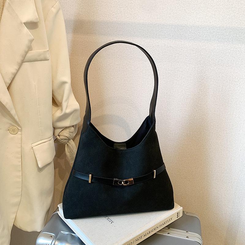 

Высококачественная замшевая сумка-тоут в стиле ретро - Универсальная плечевая сумка большой вместимости для осени/зимы 31.5x8x24