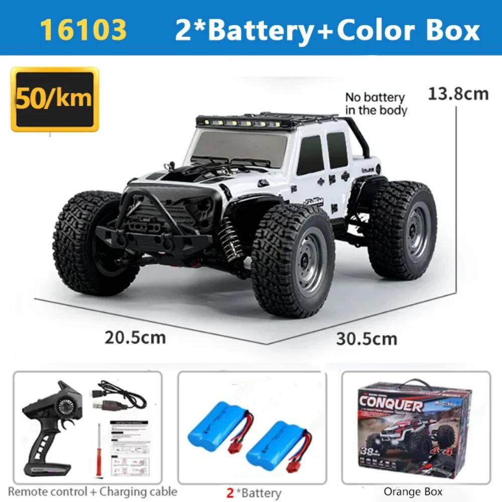 SCY 1:16 4WD RC Car 70KM/H Or 50KM/H With LED Light 2.4G Remote Control Cars High Speed Drift Monster 4x4 Truck for Children Gif