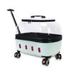 Pet Carrier Trolley Hard‑Shell Transparent Pet Travel Luggage Breathable Cat Dog Rolling Carrier for Small Medium Pets