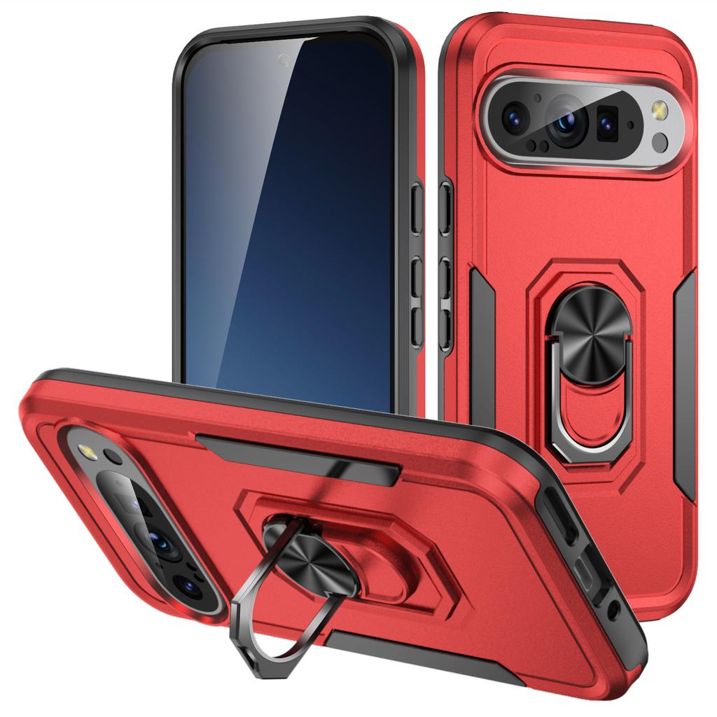 For Google Pixel 9/Pixel 9 Pro Case Military Grade Ring Kickstand PC+TPU Phone Cover